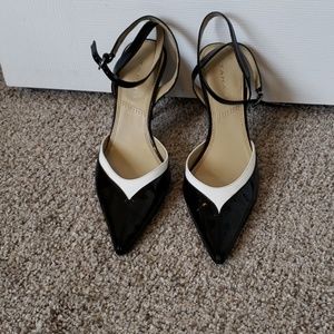 Tahari Patent Leather Black & White Heels